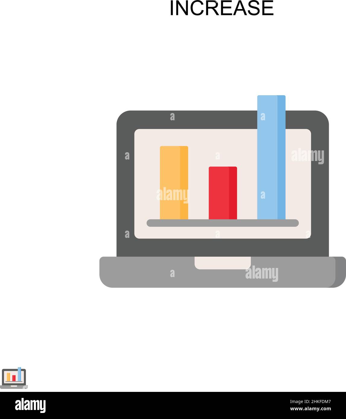 Increase Simple vector icon. Illustration symbol design template for ...