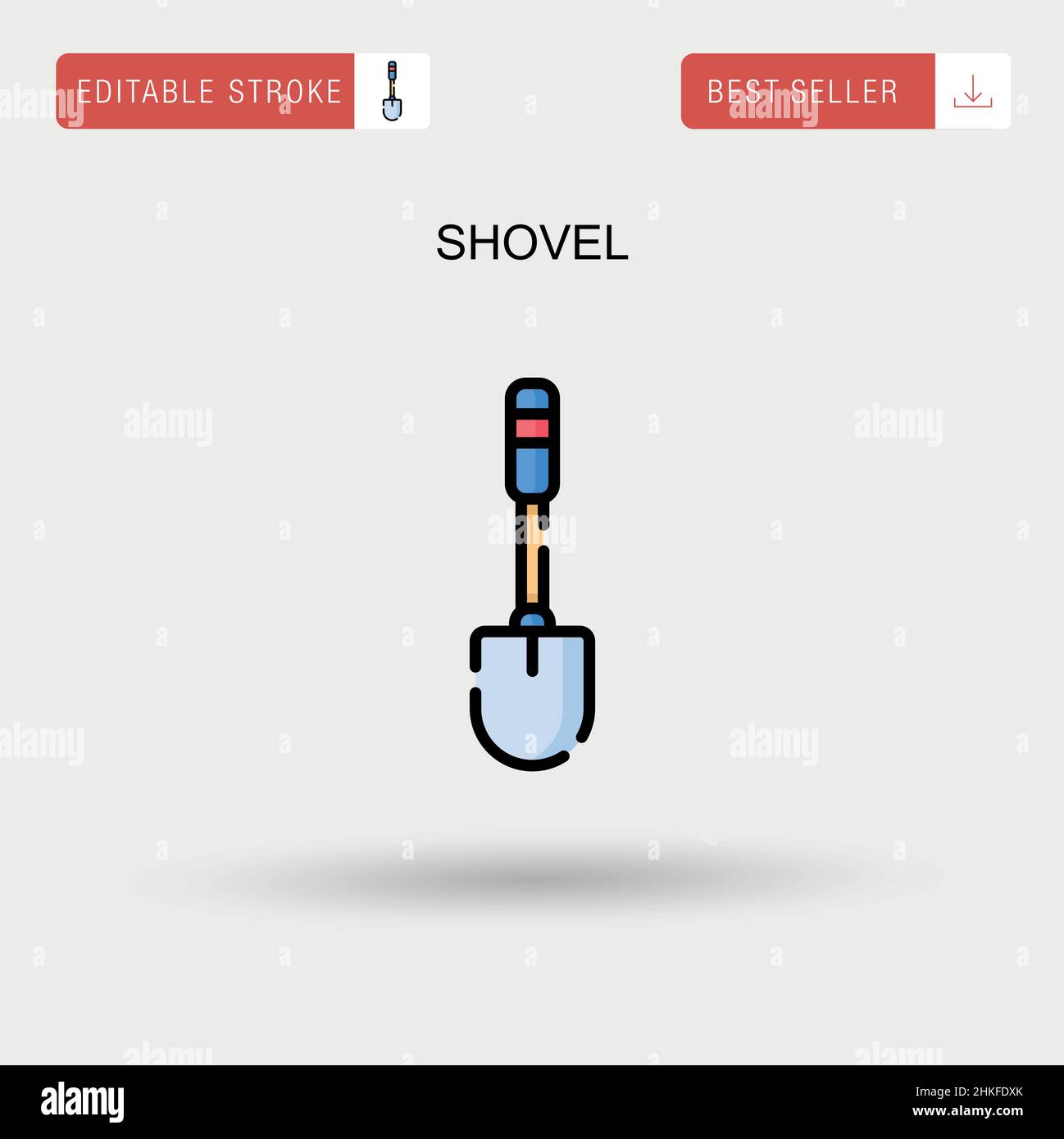 Shovel Simple vector icon. Stock Vector