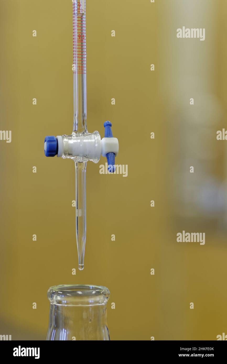 A burette used for titrations Stock Photo Alamy