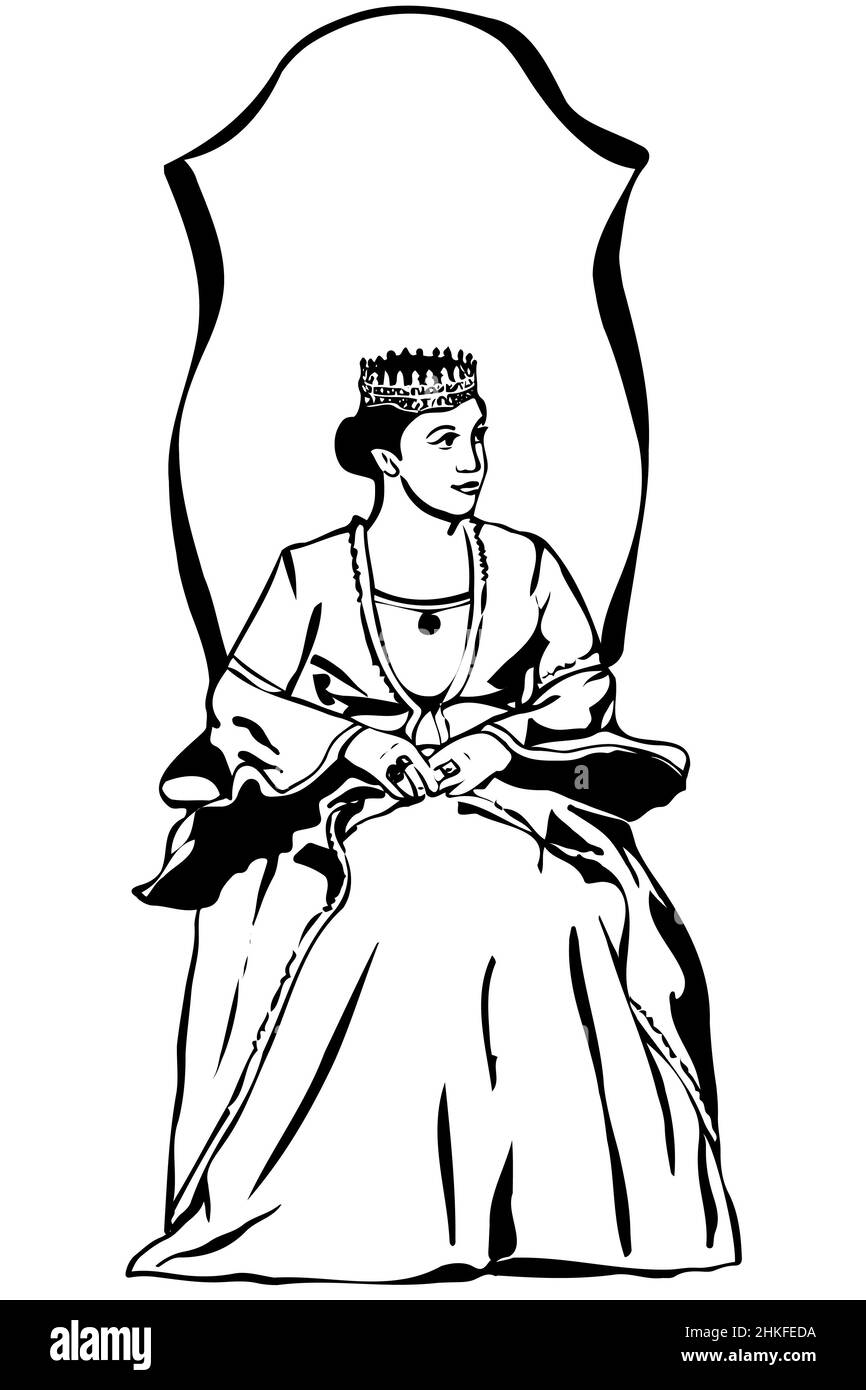 vector image of the queen wearing a crown Stock Photo