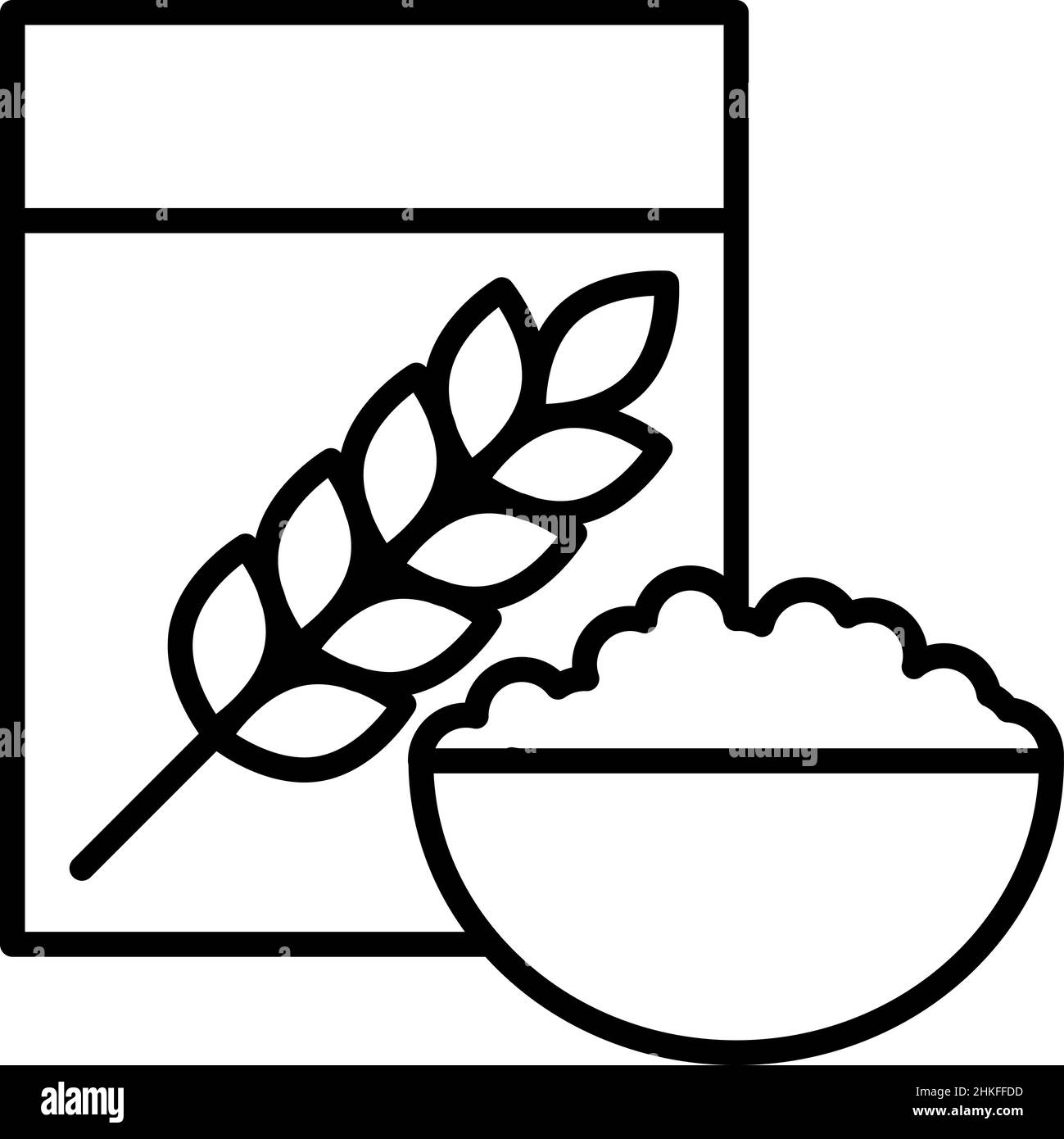 Cereal Food Outline Icon Food Vector Stock Vector