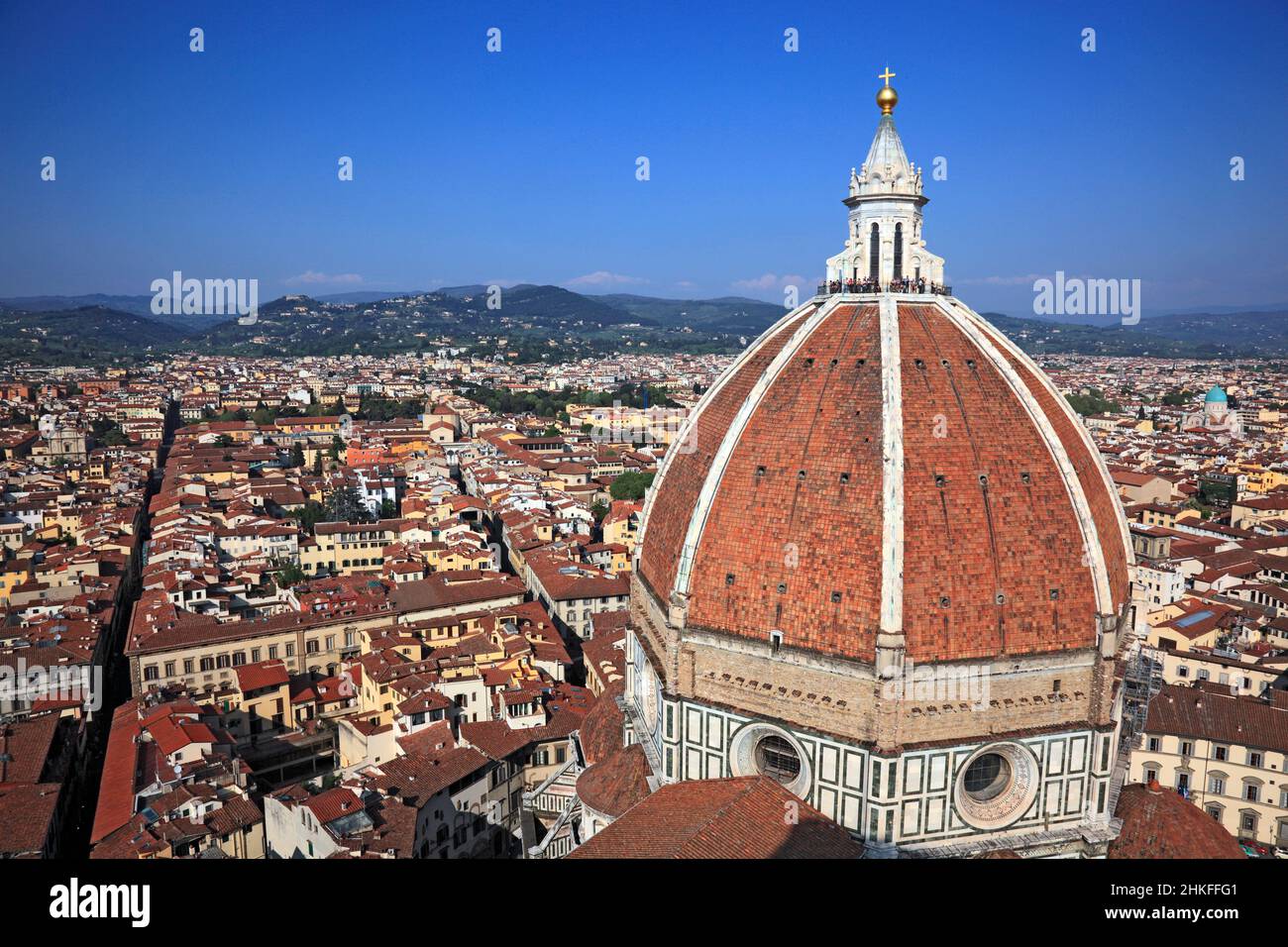 Dome of the cathedral Santa Maria del Fiore and panorama of Florence ...