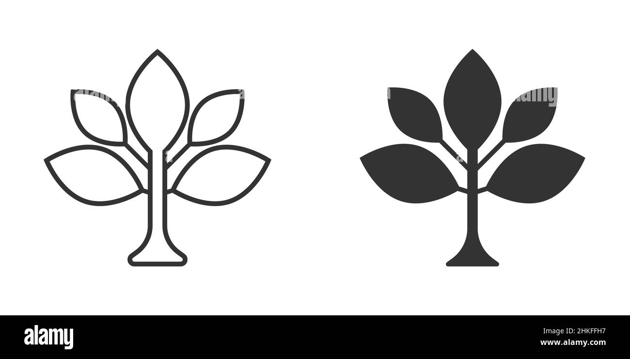 Leaf icon in flat style. Plant vector illustration on white isolated ...