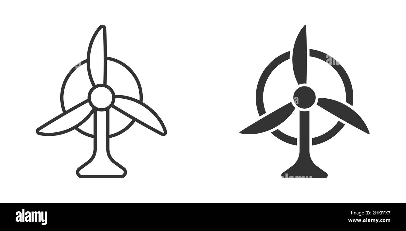 Wind power plant icon in flat style. Turbine vector illustration on ...