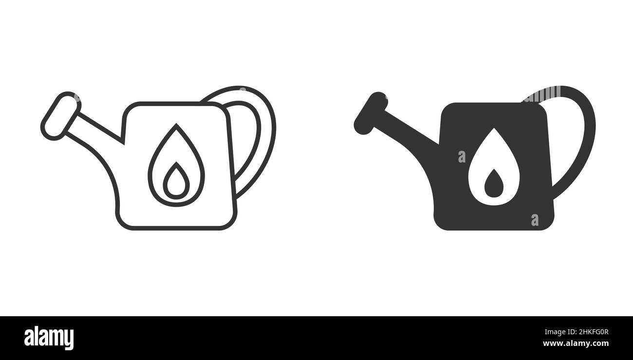 Watering can icon in flat style. Garden tool vector illustration on ...