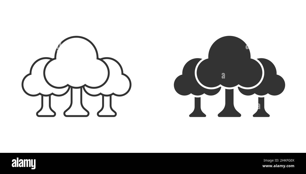Tree icon in flat style. Forest vector illustration on white isolated ...