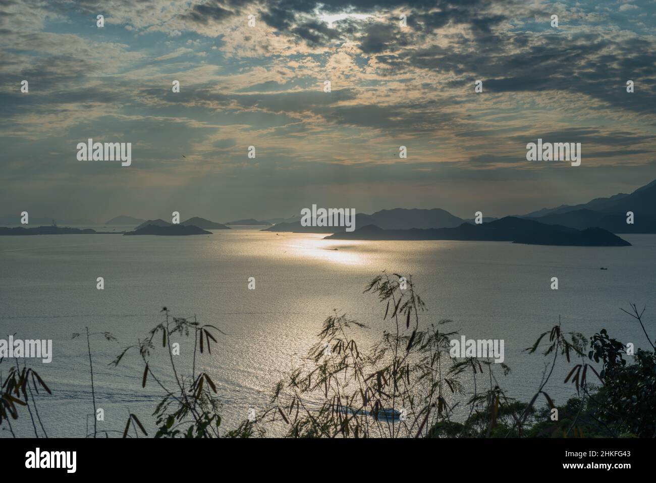 Sunset Western Approaches Hong Kong Stock Photo