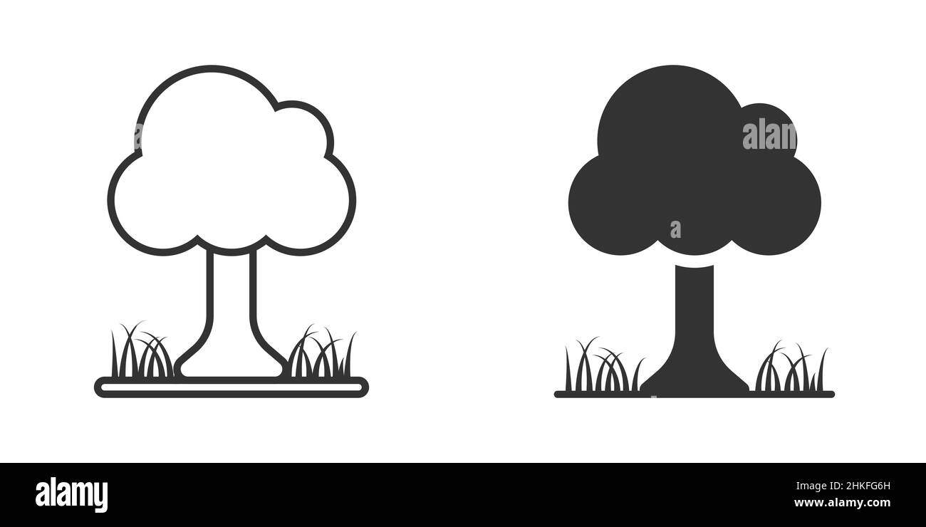 Tree icon in flat style. Forest vector illustration on white isolated ...