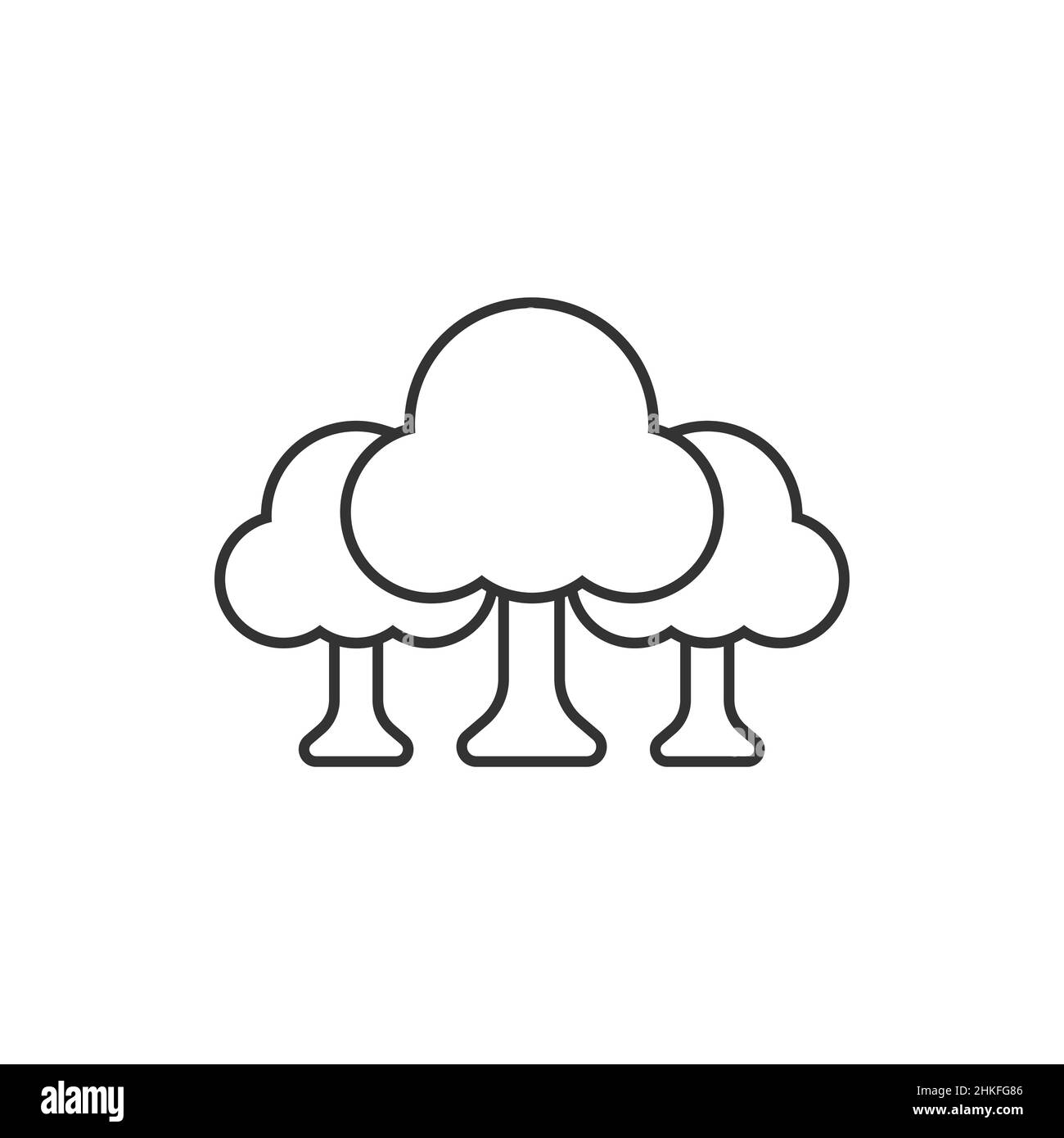 Tree icon in flat style. Forest vector illustration on white isolated ...