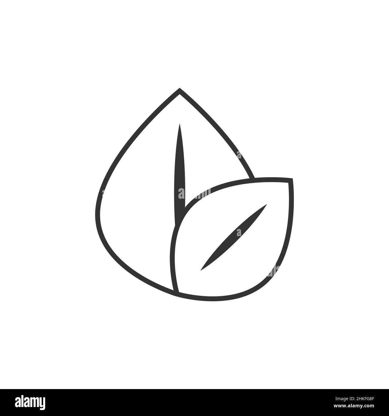 Leaf icon in flat style. Plant vector illustration on white isolated ...