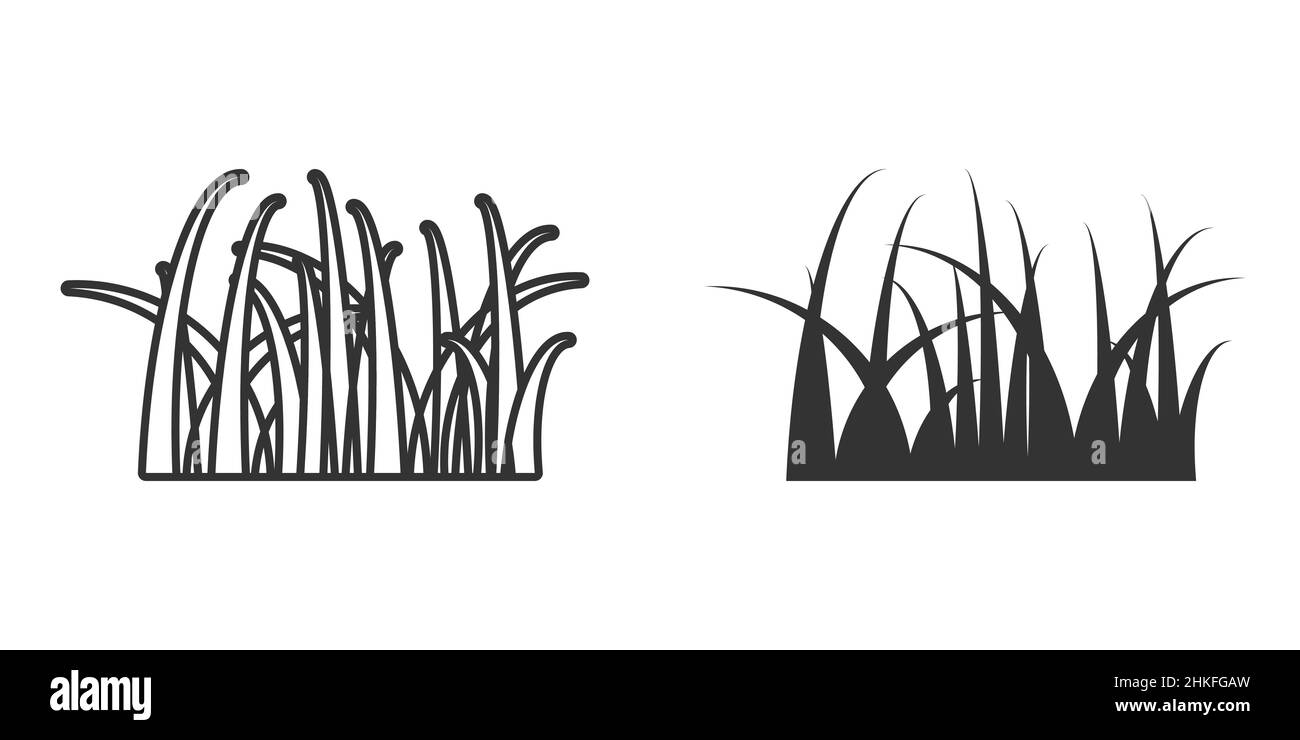Grass icon in flat style. Eco lawn vector illustration on white ...