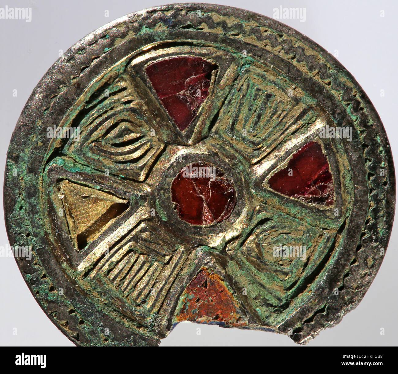 Anglo-Saxon disc brooch Stock Photo
