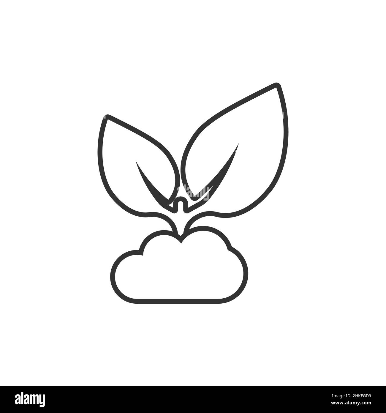 Leaf icon in flat style. Plant vector illustration on white isolated ...