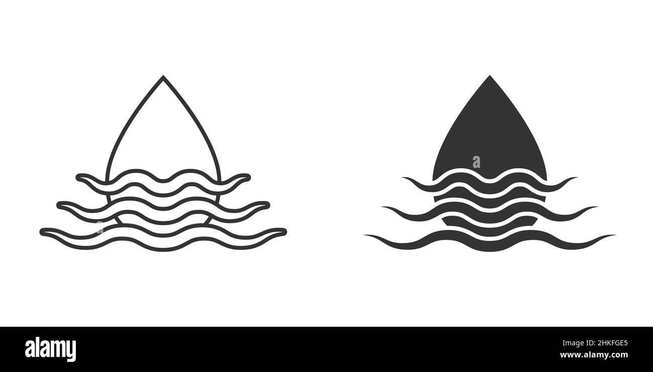 Water drop icon in flat style. Liquid vector illustration on white ...
