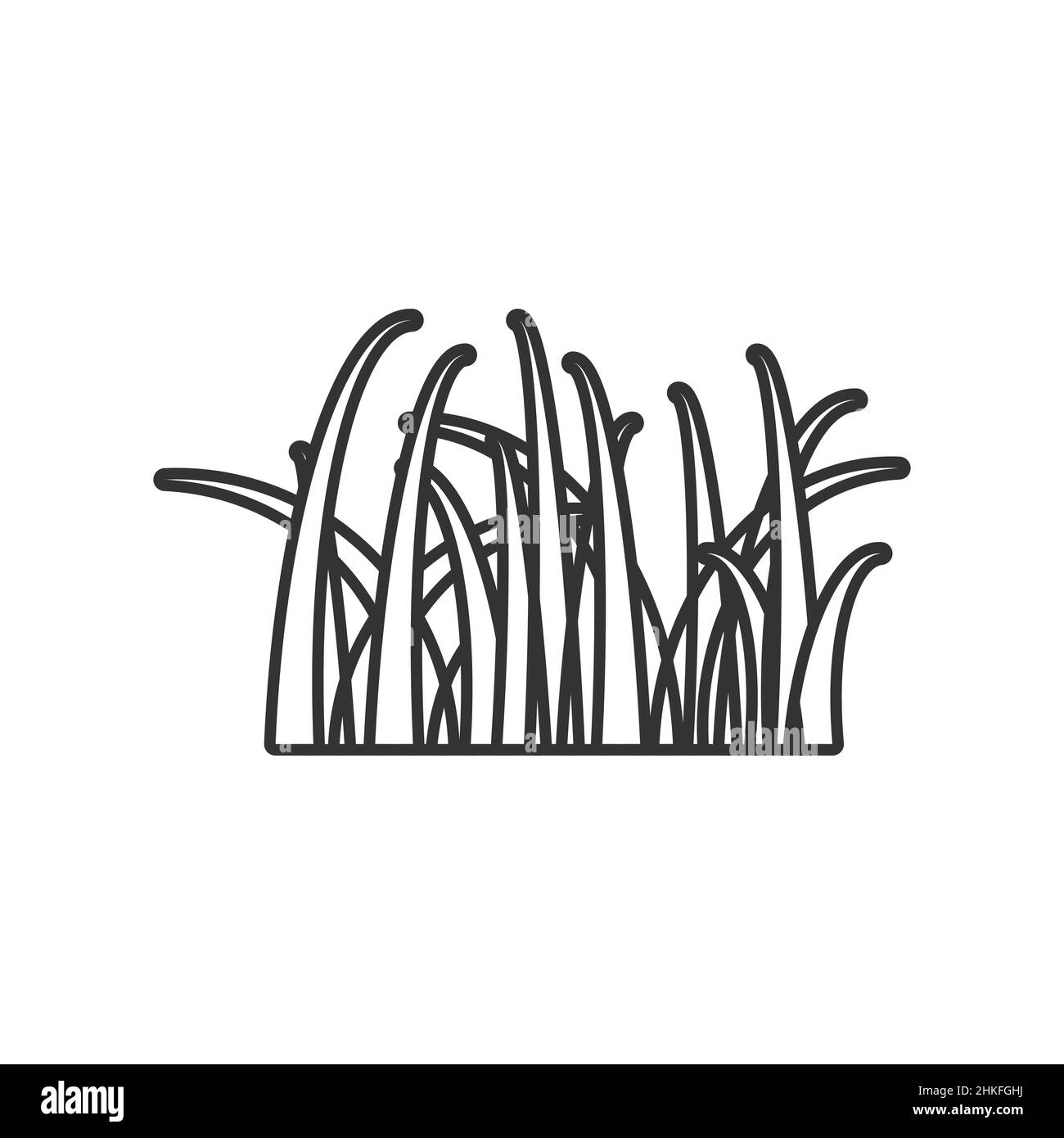 Grass icon in flat style. Eco lawn vector illustration on white ...