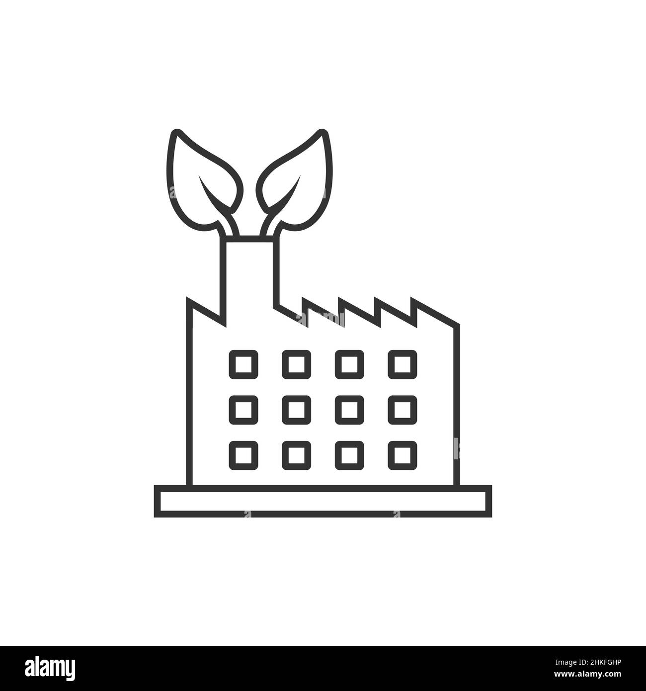 Factory ecology icon in flat style. Eco plant vector illustration on ...