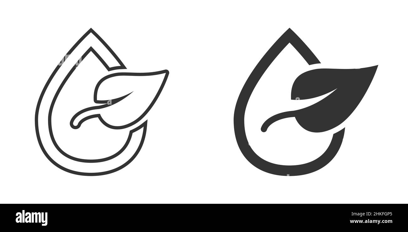 Natural drop water icon in flat style. Liquid vector illustration on ...
