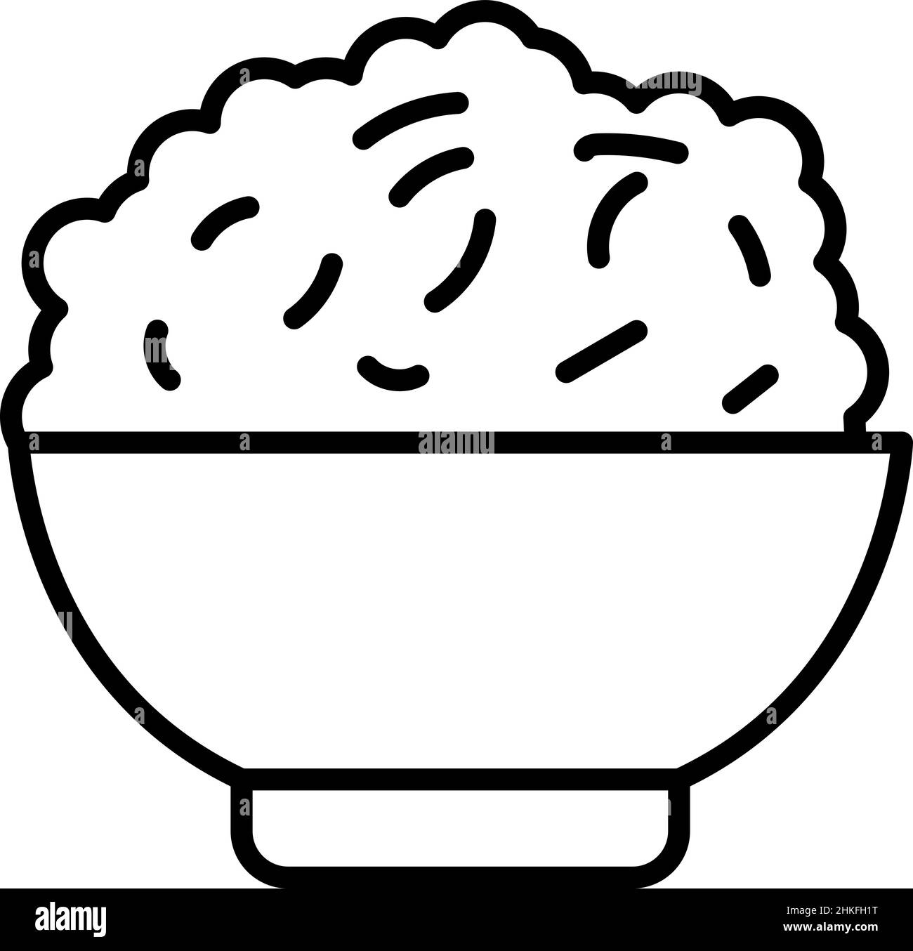Rice Outline Icon Food Vector Stock Vector