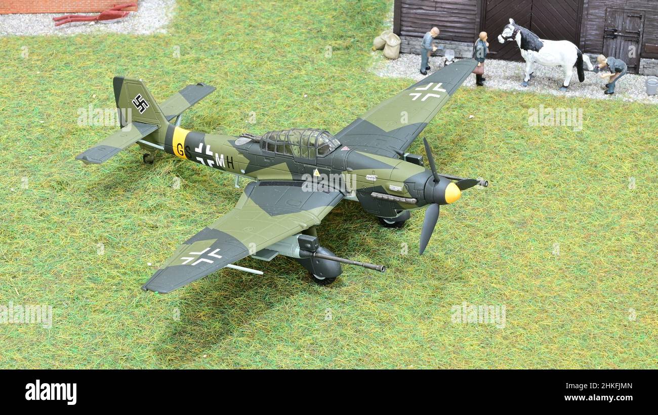 A model of a Ju 87-G Cannon Bird. Stock Photo