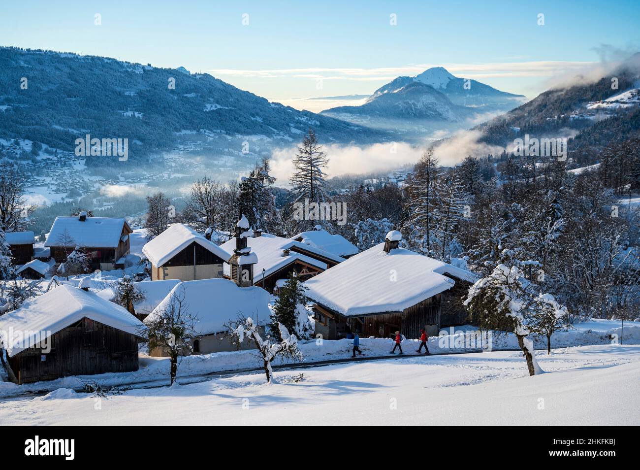 France, Haute-Savoie (74), Chablais massif, Samoëns, Grand Massif, the hamlet of Chantemerle Stock Photo