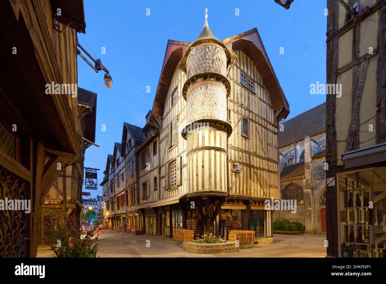 France Aube Troyes The Old Medieval City Rue Champeaux Street Half Timbered House Or House With Timber Framings Stock Photo Alamy