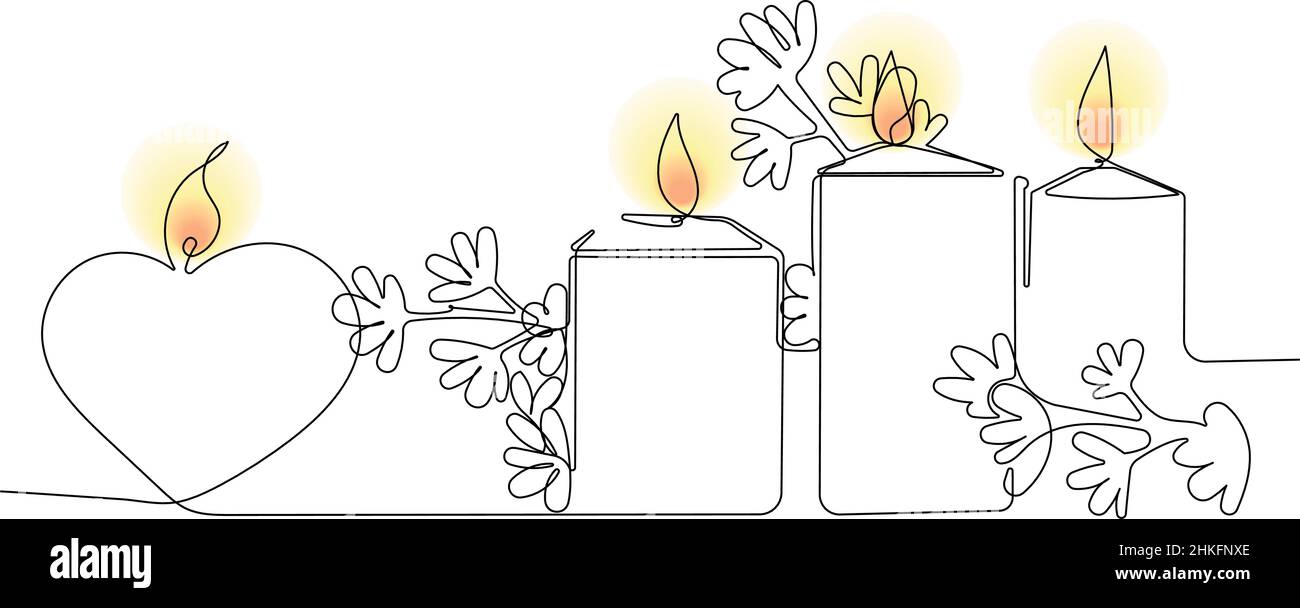 Romantic atmosphere candles with a flowers Stock Vector