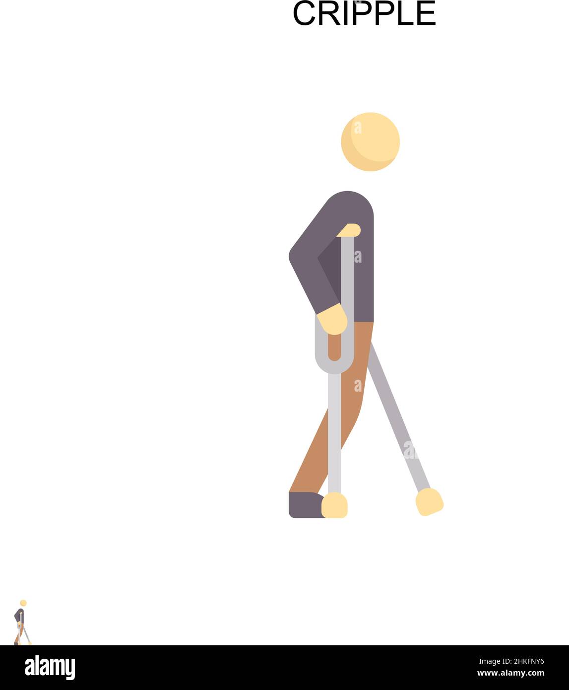 Cripple Simple vector icon. Illustration symbol design template for web mobile UI element. Stock Vector