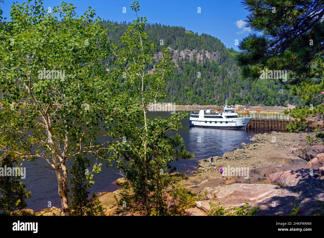 Canada, province of Quebec, Saguenay-Lac-Saint-Jean, the Saguenay fjord, Sainte-Rose-du-Nord, starting point for cruises and hikes on the water Stock Photo