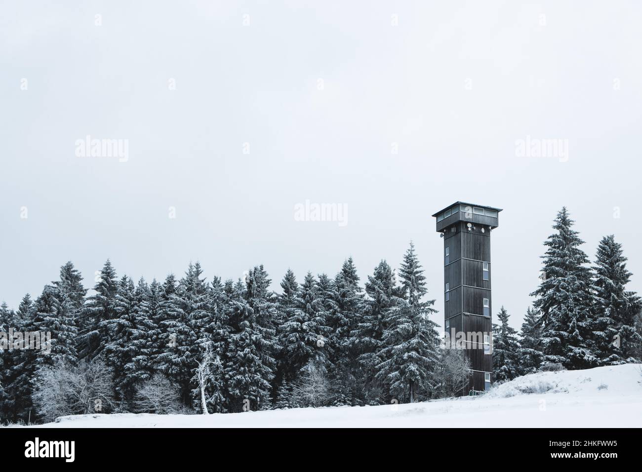 Black tower deep in the woods Stock Photo Alamy