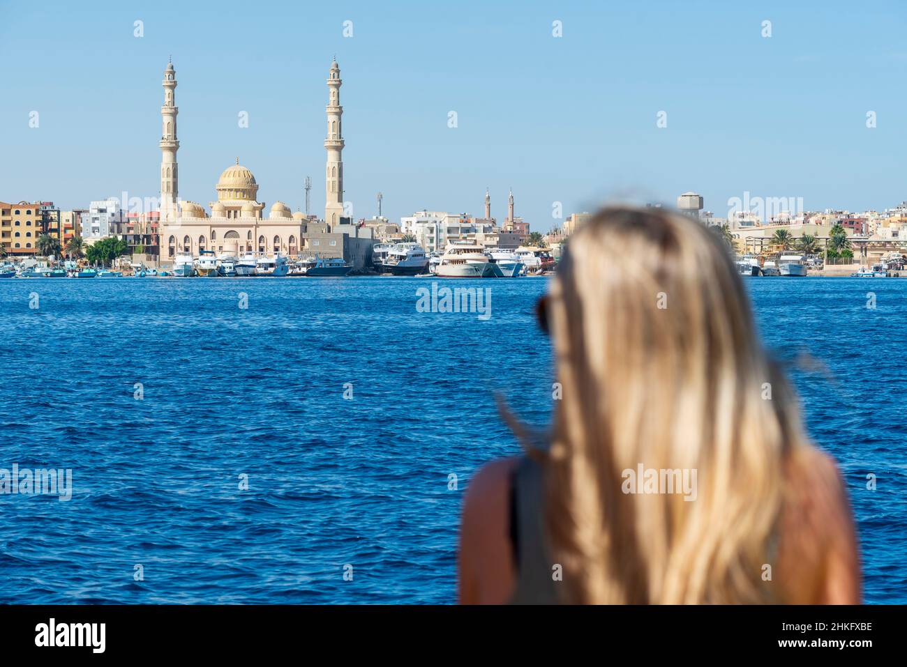 Egypt, Red Sea Governorate, Hurghada, Great Mosque of Hurghada, El Mina Masjid Stock Photo