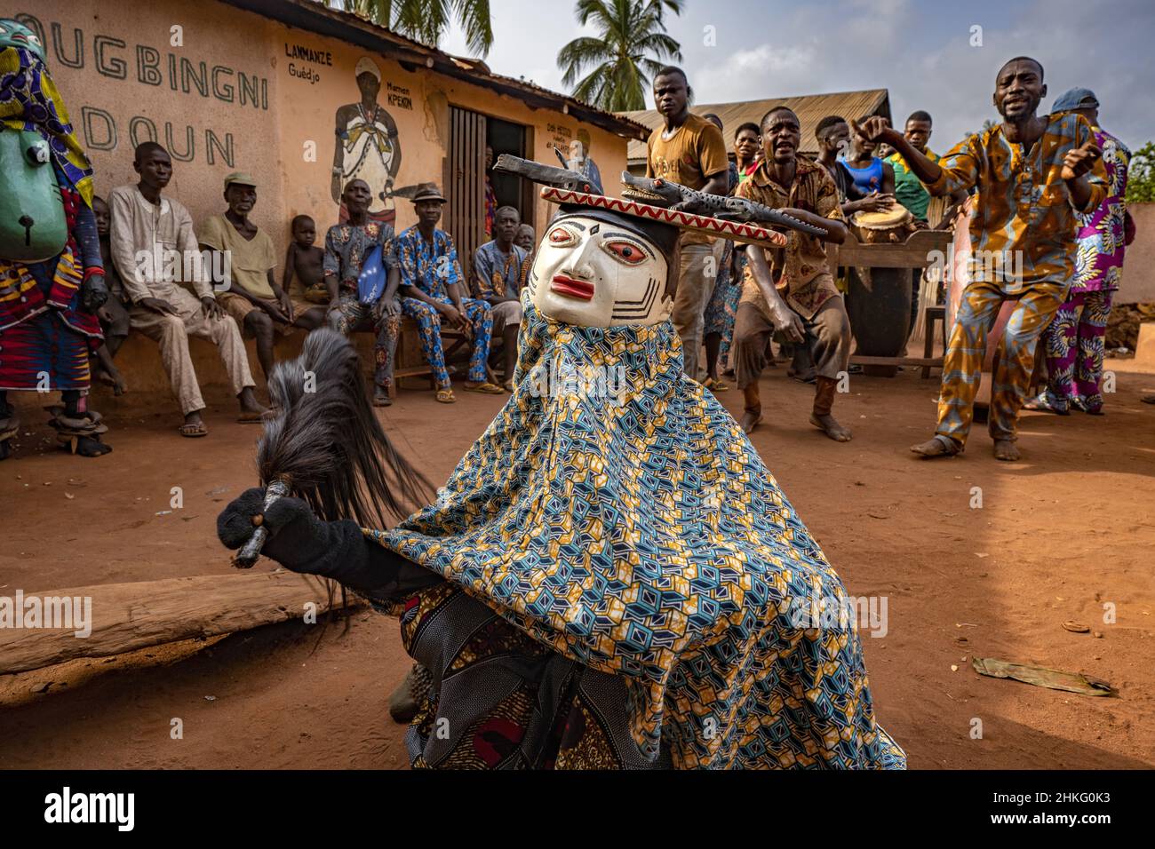Benin, Tan, the Guelede dance is listed as World Heritage by UNESCO Stock Photo