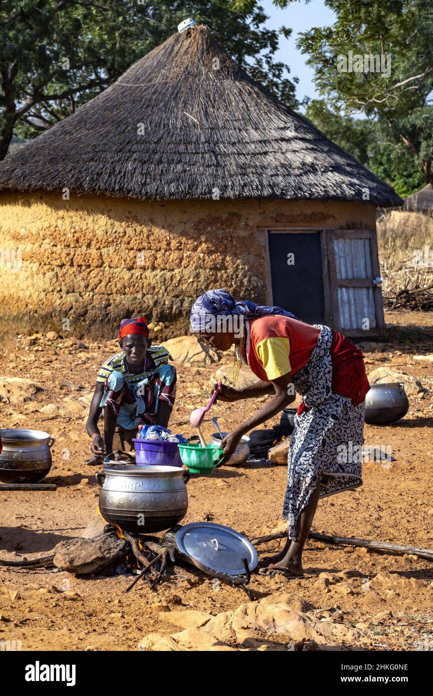 Benin, Natitingou province, peul tribal village of Moukokotamou Stock Photo