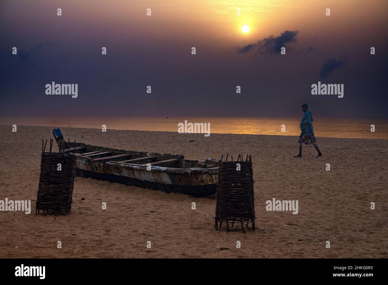 Benin, Grand Popo, fishermen Stock Photo
