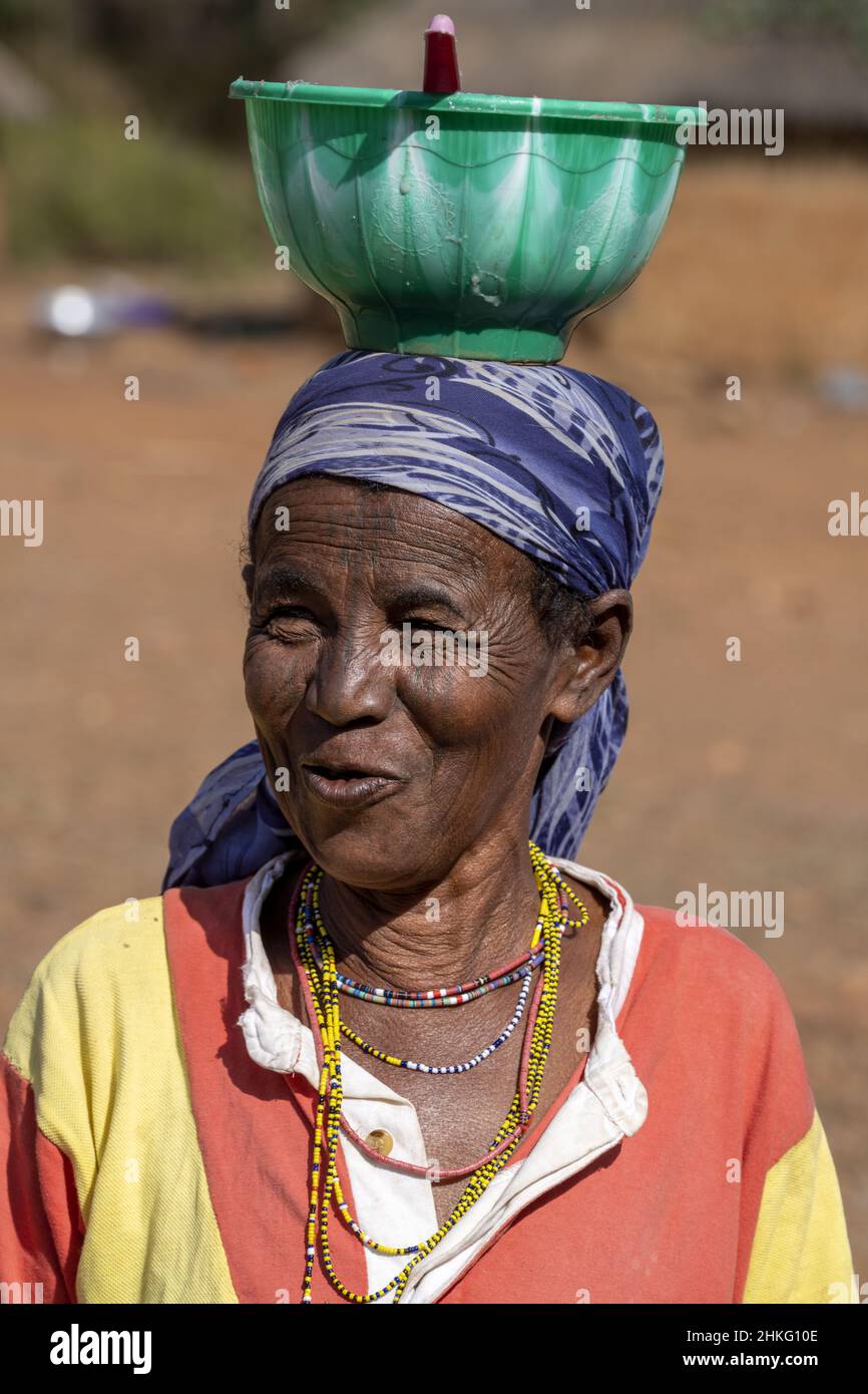 Benin, Natitingou province, peul tribal village of Moukokotamou Stock Photo