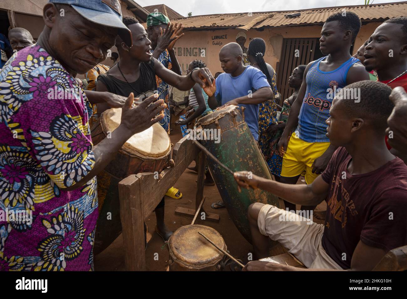 Benin, Tan, the Guelede dance is listed as World Heritage by UNESCO Stock Photo