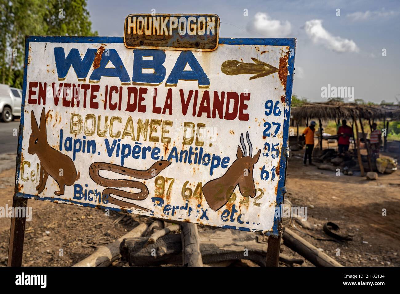 Benin, Dassa province, Houngpogon village, selling game Stock Photo