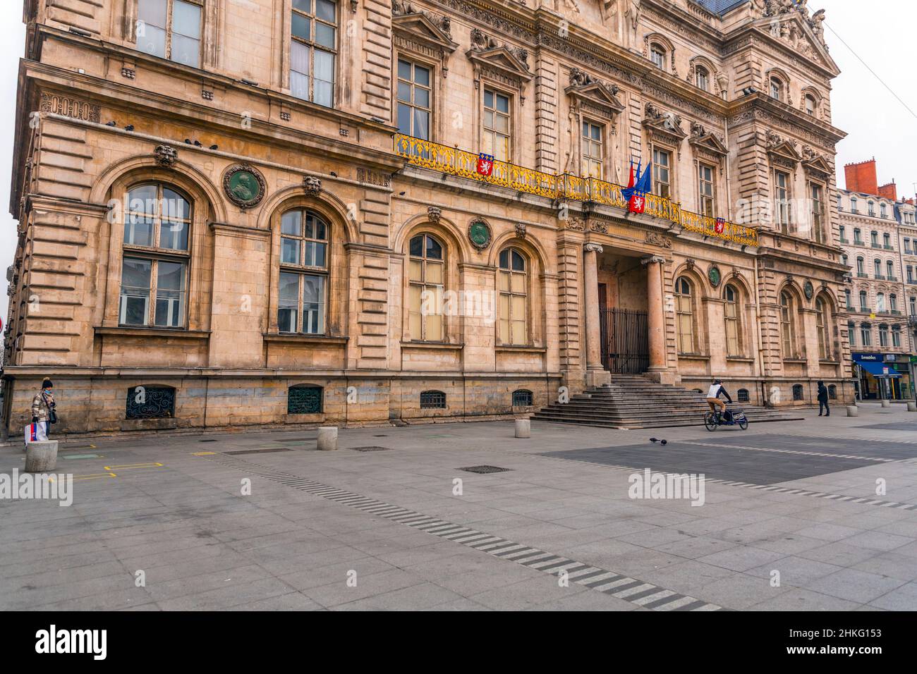 Lyon, France - January 26, 2022: The Hotel de Ville de Lyon is the city ...