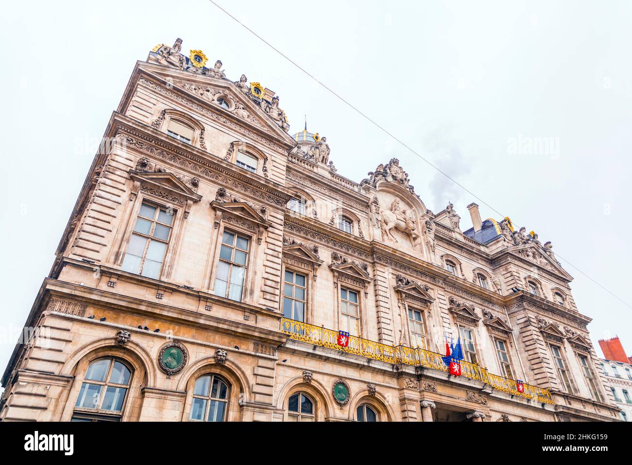 Lyon, France - January 26, 2022: The Hotel de Ville de Lyon is the city ...