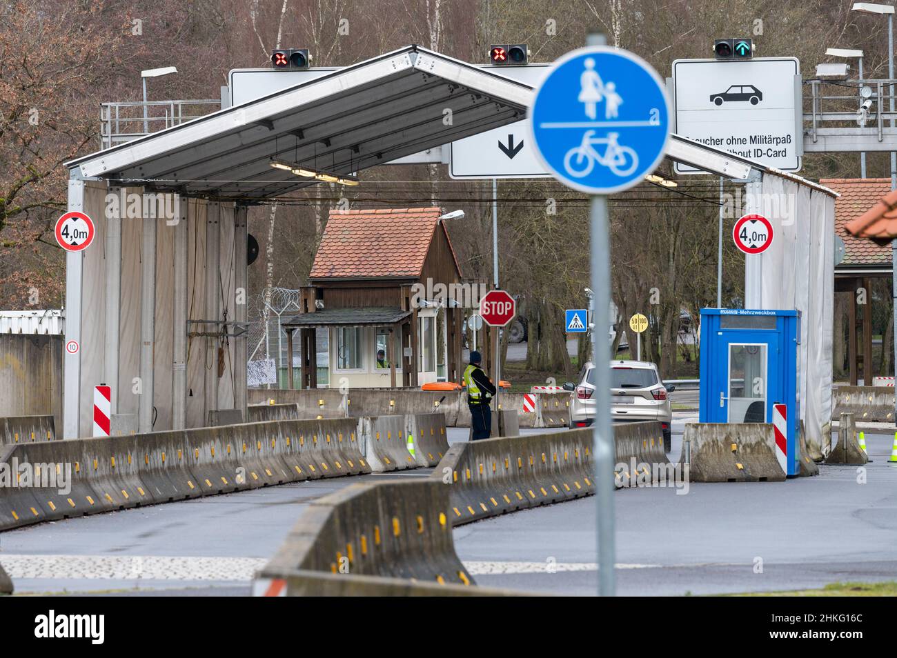 Vilseck, Germany. 04th Feb, 2022. The entrance to Rose Barracks Vilseck