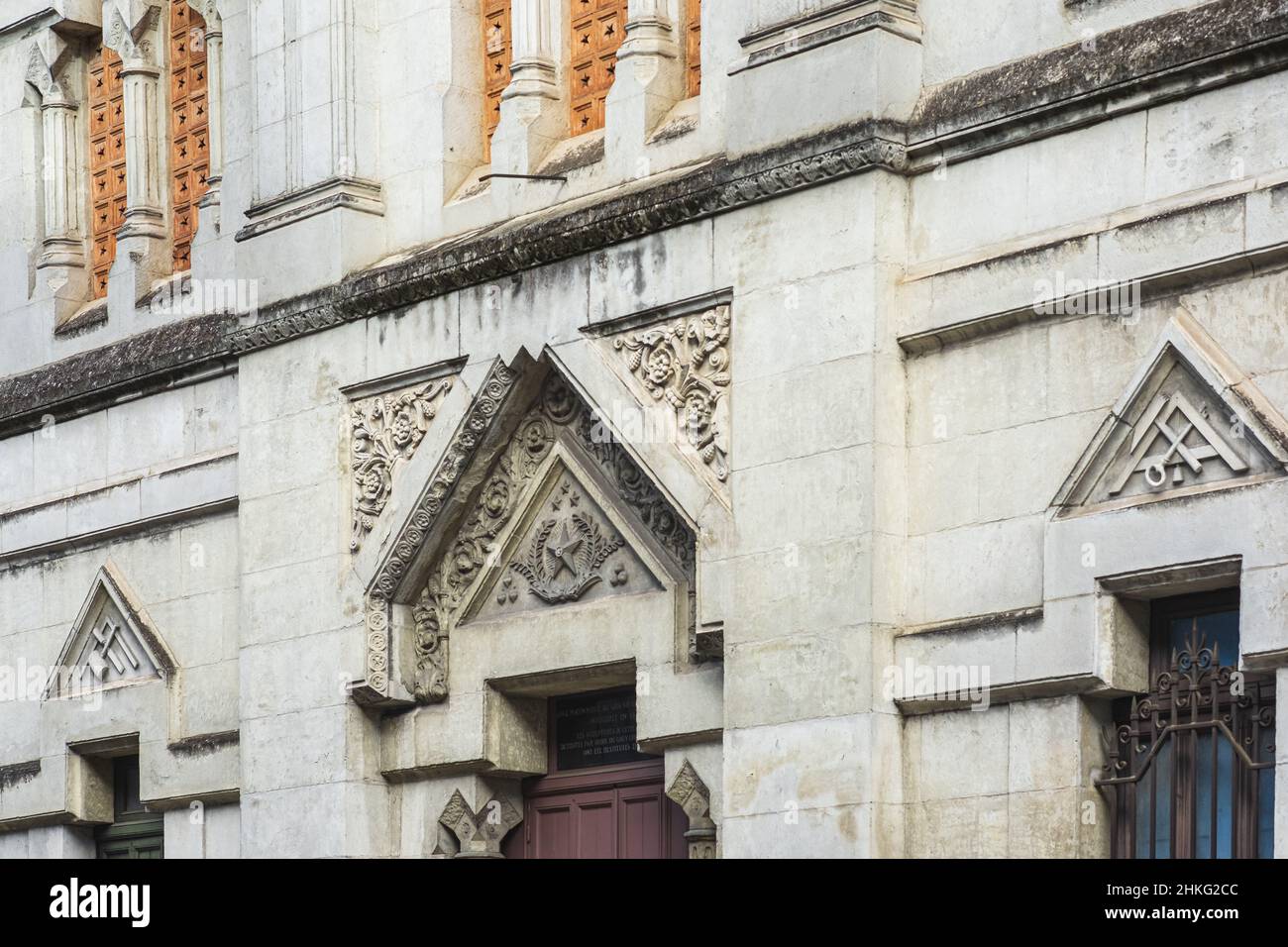 France, Dordogne, Perigueux, stage town on the Via Lemovicensis or Vezelay Way, one of the main ways to Santiago de Compostela, Masonic temple in Balkan Moorish style Stock Photo