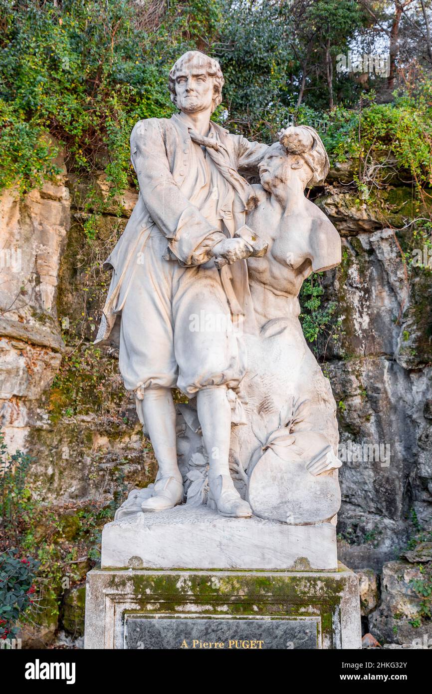 Marseille, France January 28, 2022 Statue of Pierre Puget (1620