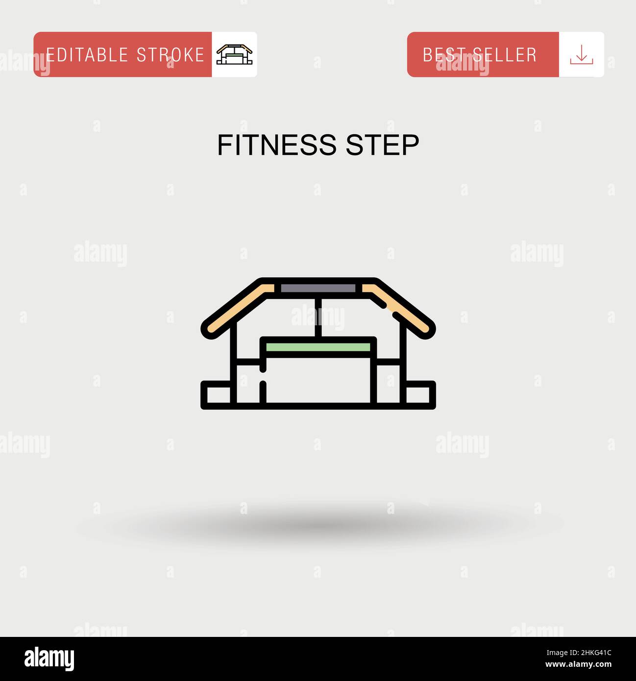 Fitness step Simple vector icon. Stock Vector