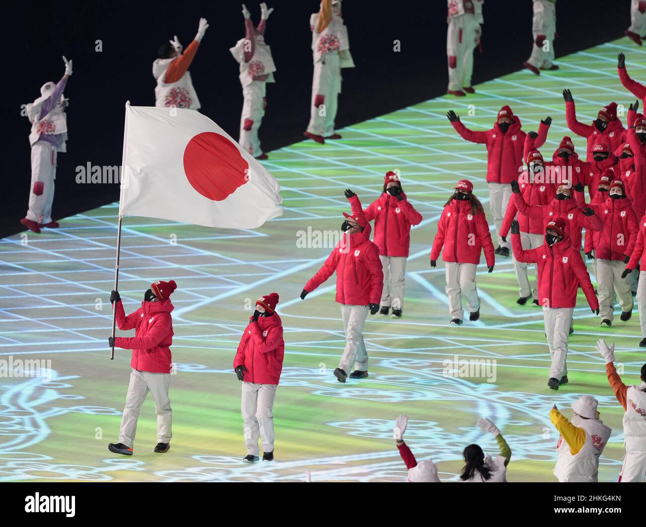 Beijing, China. 04th Feb, 2022. Athletes of Japan arrive at the Olympic