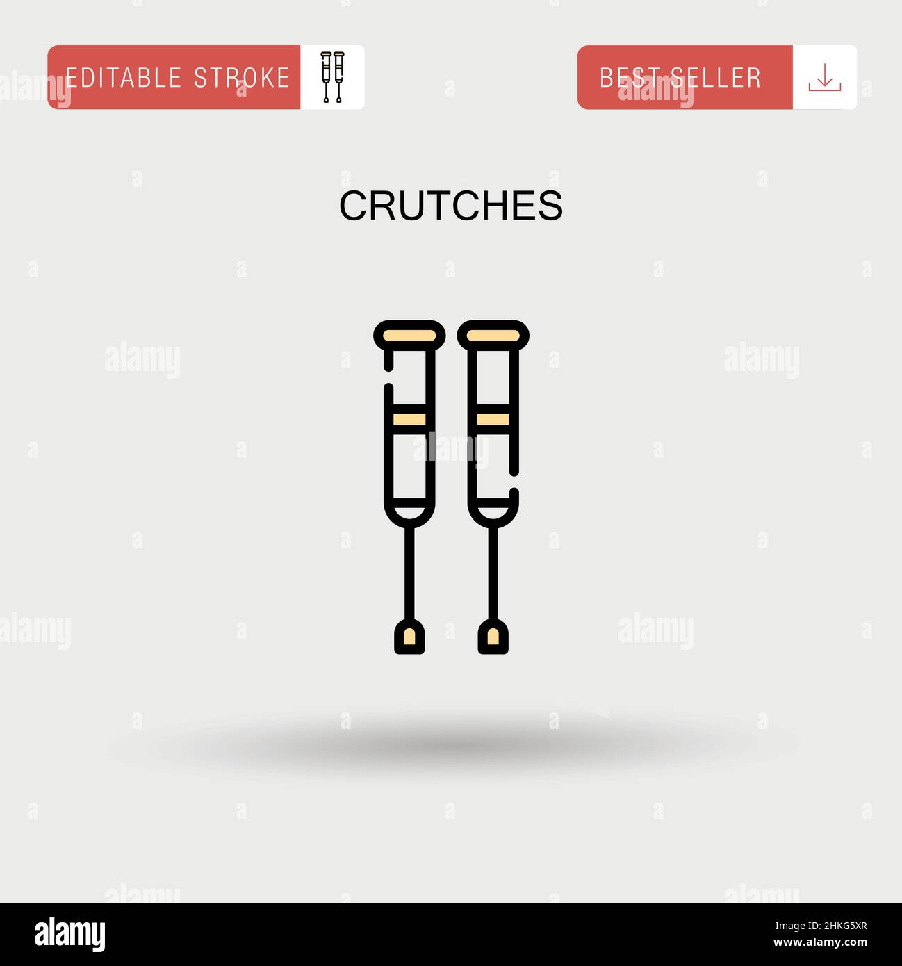 Crutches Simple vector icon Stock Vector Image & Art - Alamy