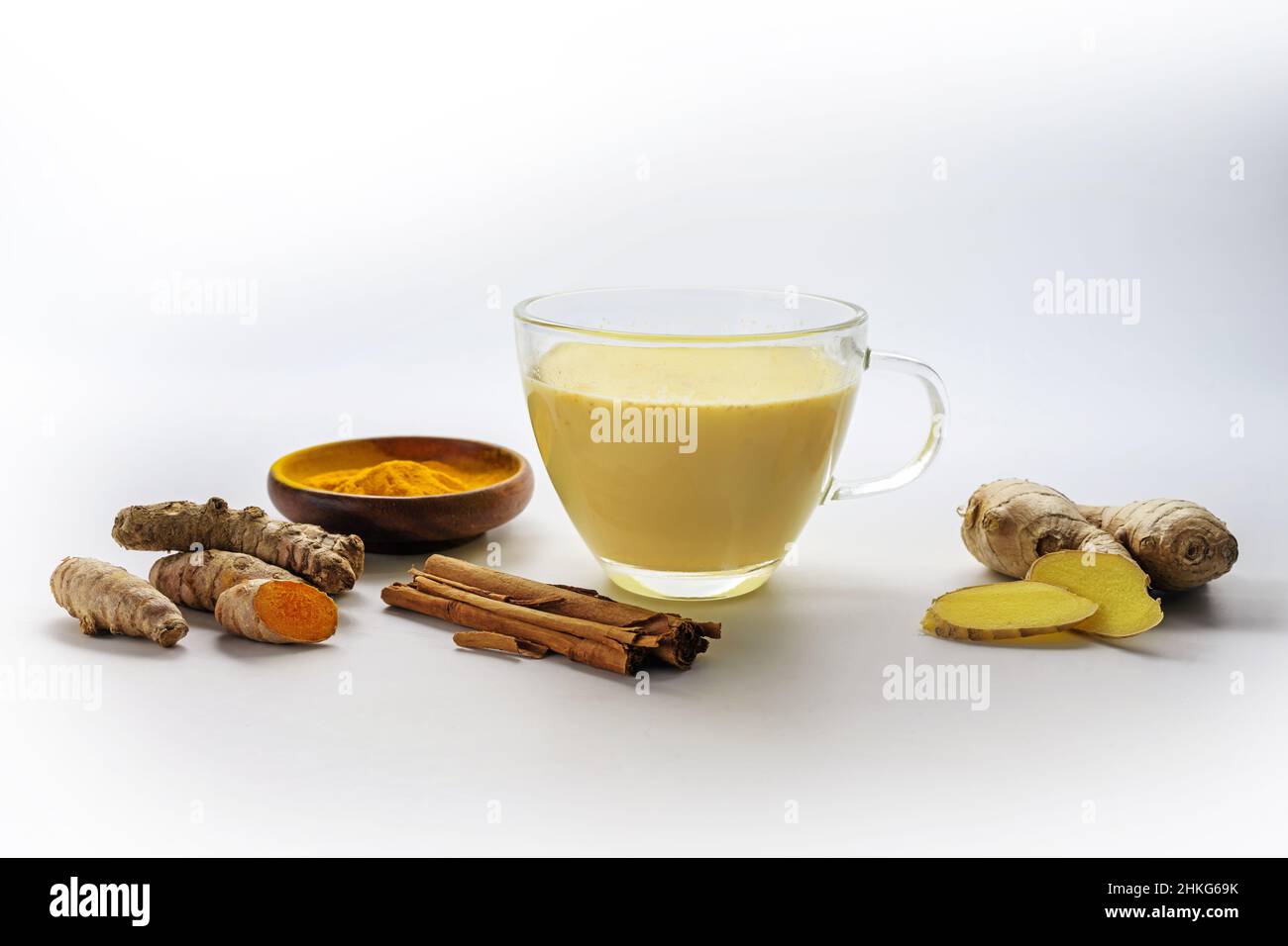 Golden milk made from turmeric, ginger, cinnamon and more, healthy