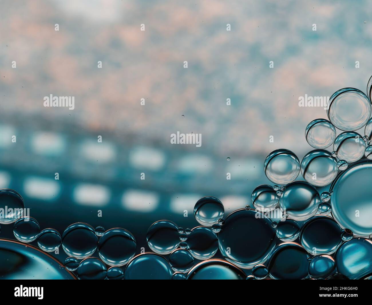 Abstract macro photo of soap bubbles on water surface Stock Photo - Alamy