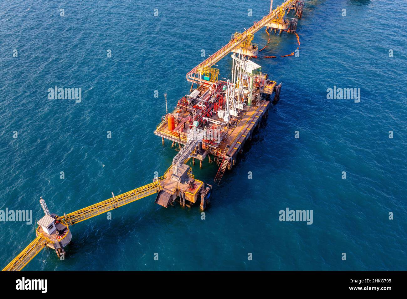 Aerial View Of Offshore Oil And Gas Rig Drilling Stock Photo Alamy