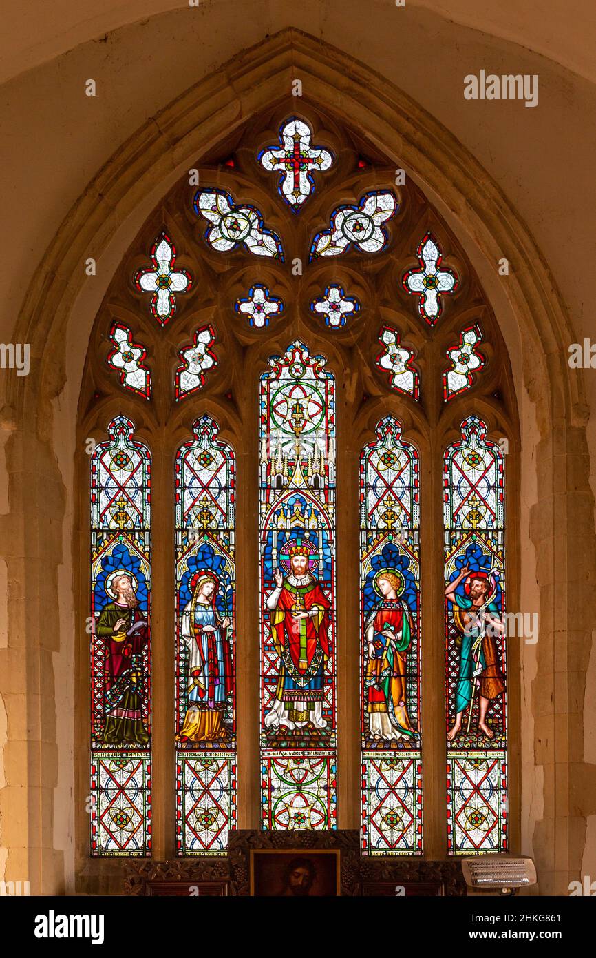 Stained glass window Drinkstone church, Suffolk, England c1867 Lavers