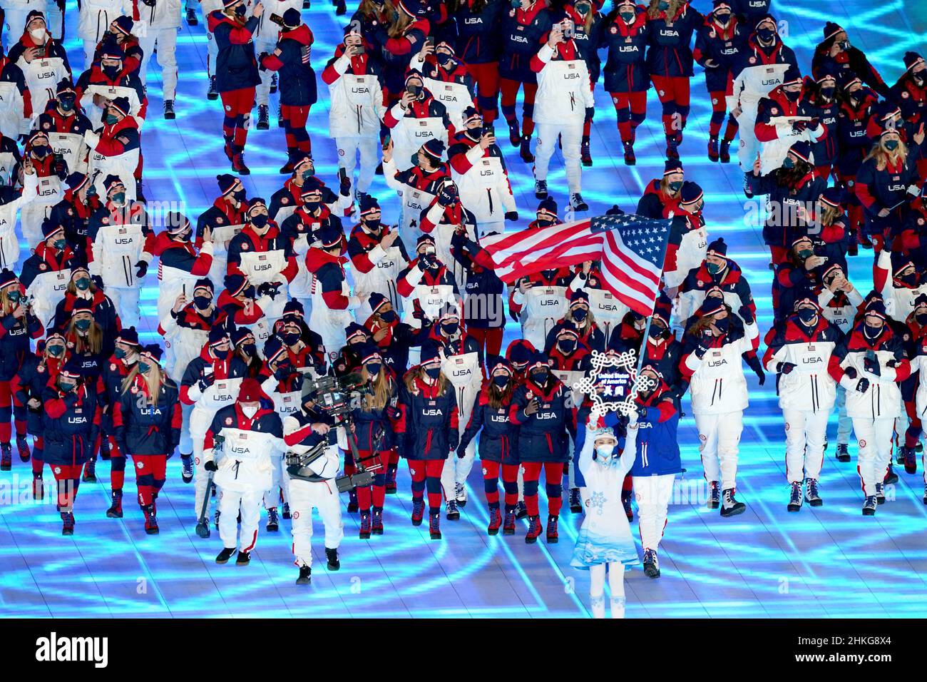 Brittany Bowe, John Shuster Lead Team USA During Parade of Nations