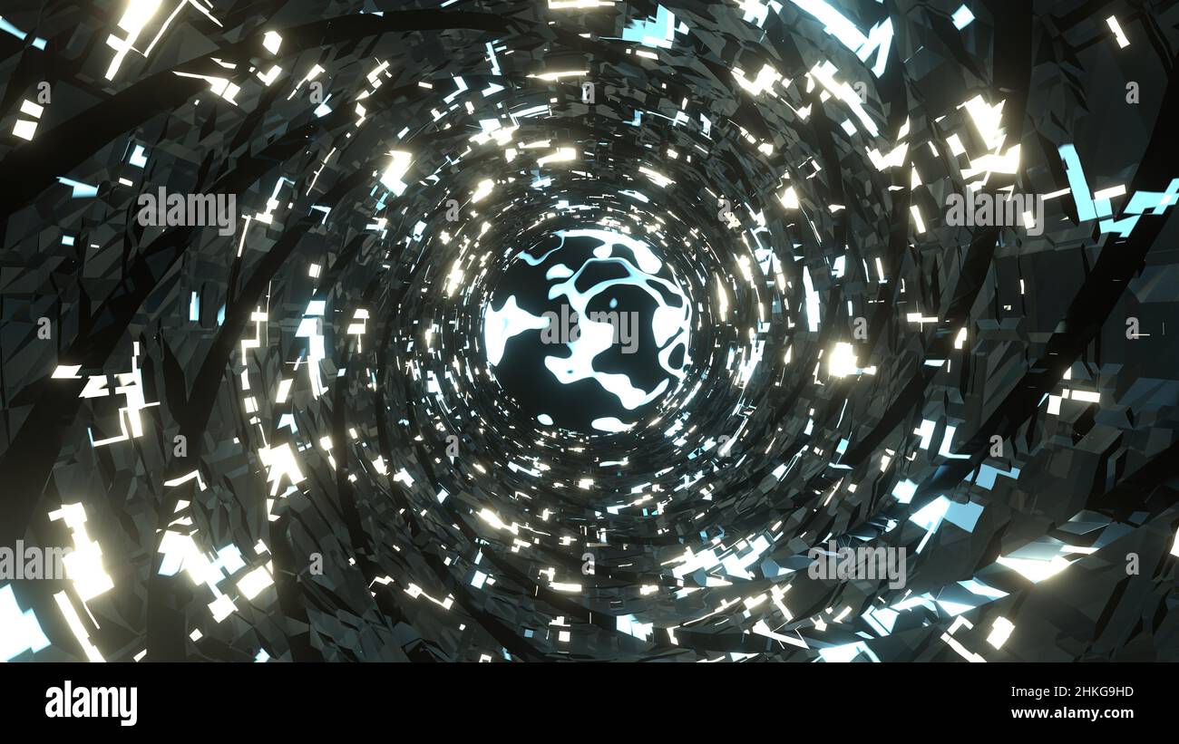 3D Render. Abstract technology big data background concept. Motion of ...